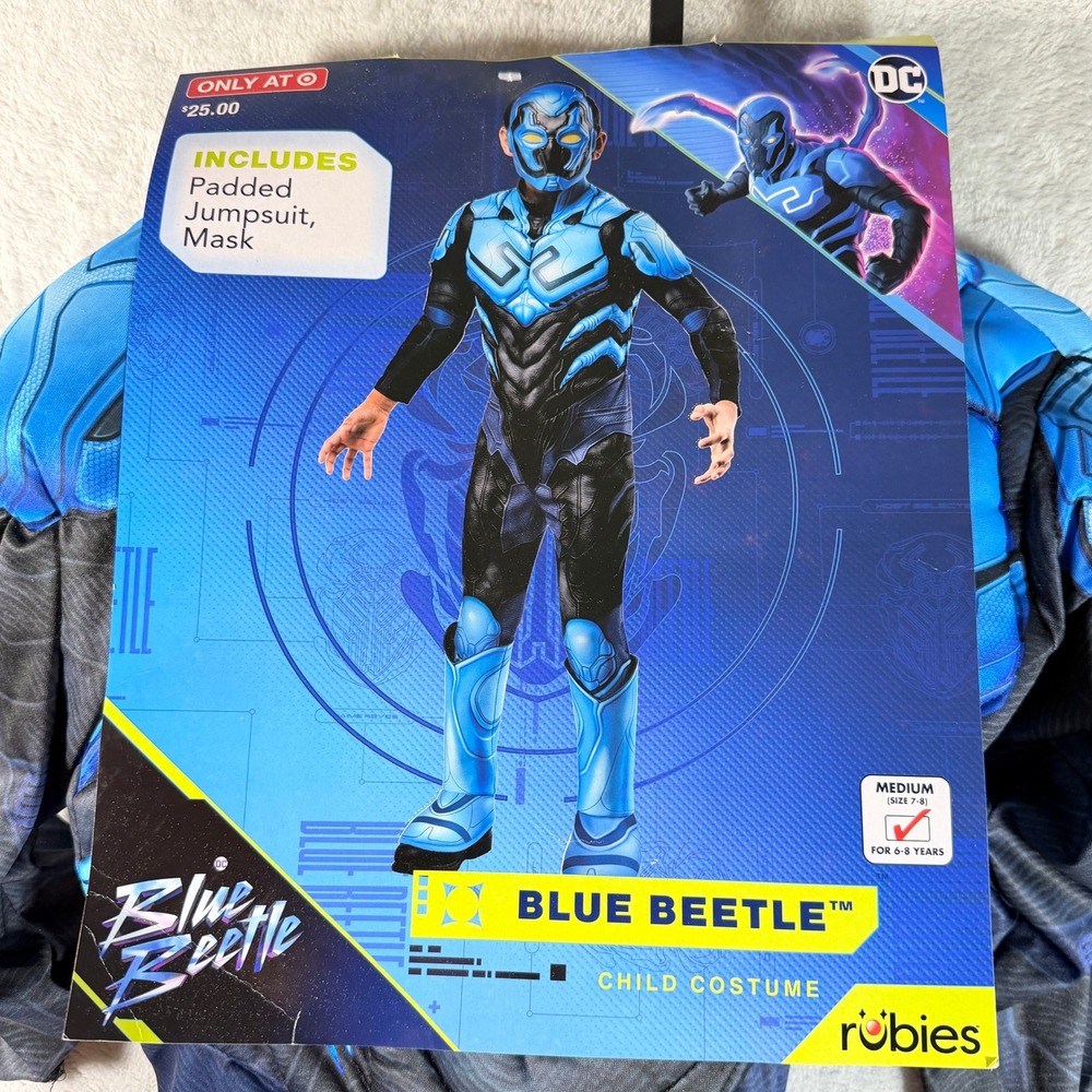 Rubies DC Blue Beetle Movie Padded Costume Mask Kids Size M 7-8